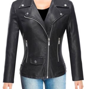Womens Biker Leather Jacket