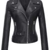 Tanming Biker Leather Jacket for Womens
