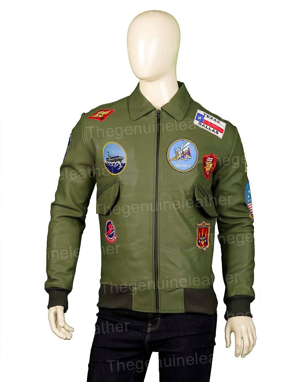 Top Gun Green Leather Jacket