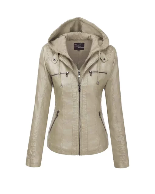 Women Removable Leather Jacket