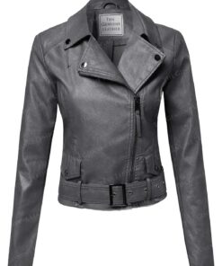 Casual Stylish Womens Motorcycle Leather Jacket