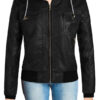 Hooded Womens Leather Jacket
