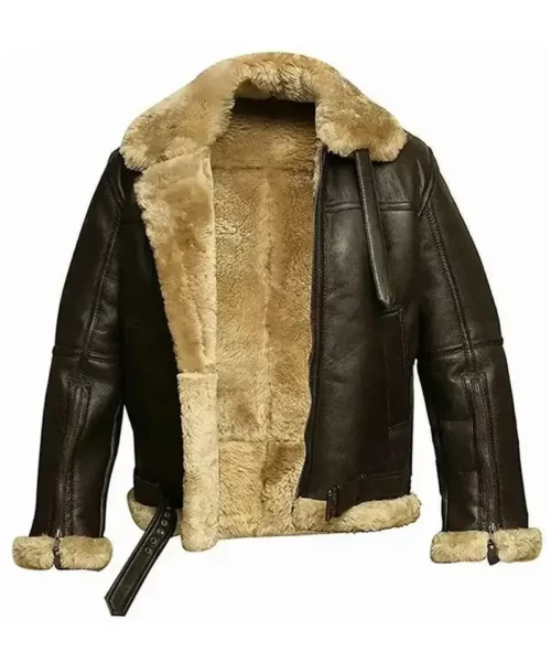 Mens fur lined leather coat best sale