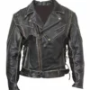 Men Black Moto Leather Jacket