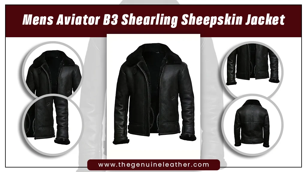Mens Aviator B3 Shearling Sheepskin Jacket