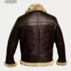 mens brown fur aviator shearling jacket
