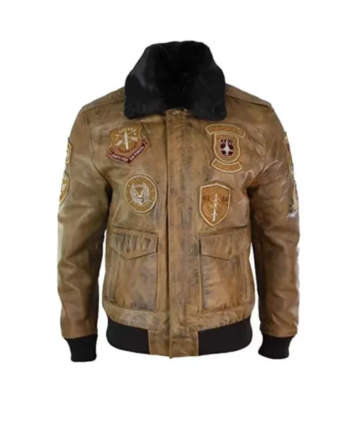 Aviator Mens Fur Bomber Jacket