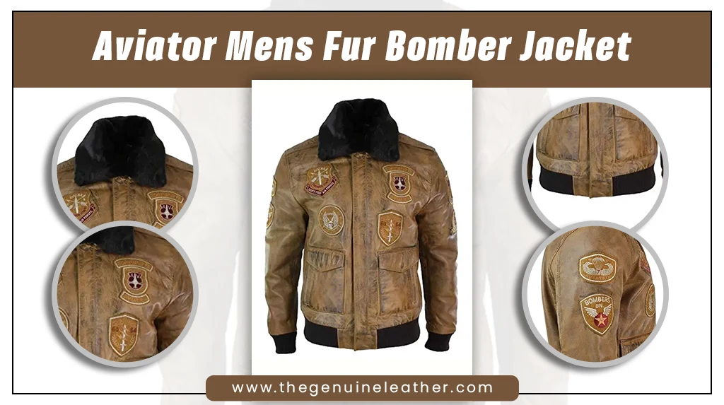 Aviator Mens Fur Bomber Jacket