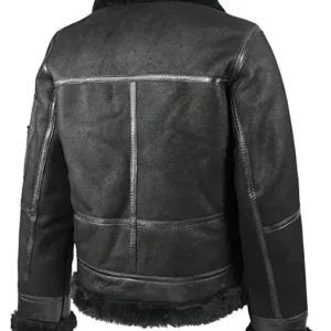 Mens Aviator B16 Sheepskin Shearling Bomber Leather Jacket