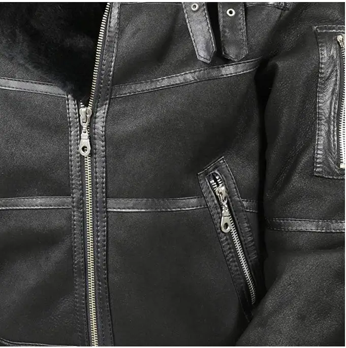 Mens Aviator B16 Sheepskin Shearling Leather Jacket
