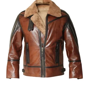 Mens B3 Shearling Aviator Distressed Jacket