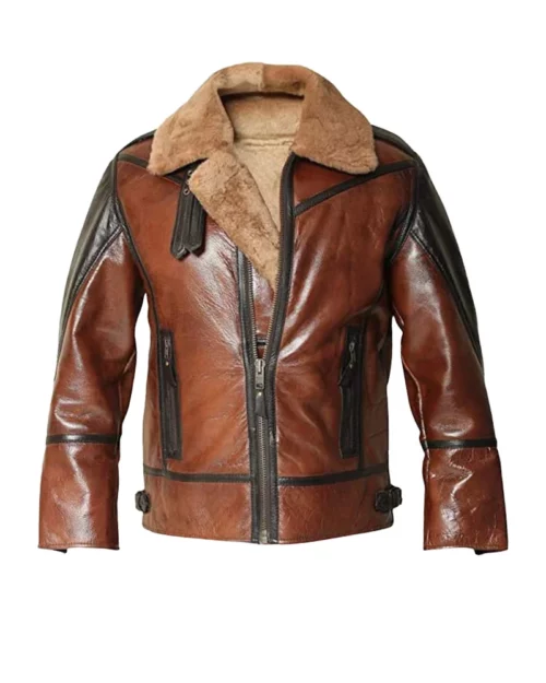 Mens B3 Shearling Aviator Distressed Jacket