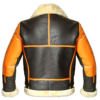 Mens B3 Shearling Sheepskin Orange Leather Jacket