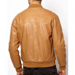 Mens Tan Brown Bomber Jacket
