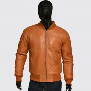Mens Tan Brown Bomber Jacket
