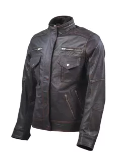 Cafe Racer Distressed Brown Leather Jacket