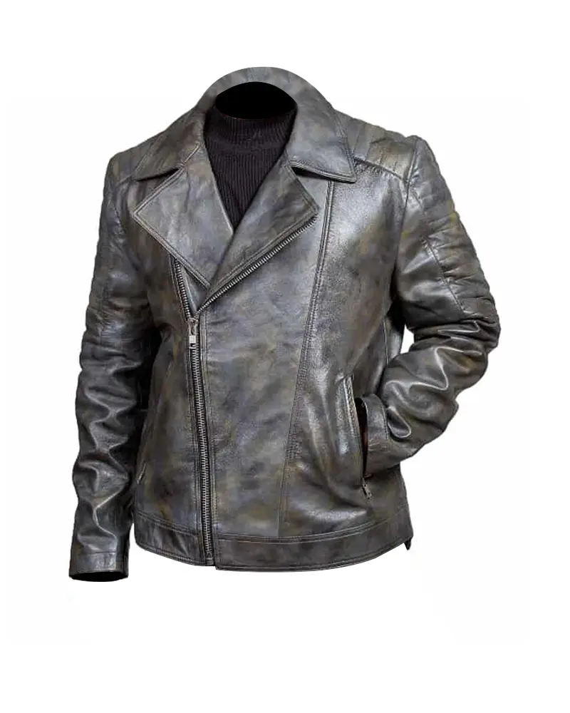 Brando Distressed Biker Leather Jacket