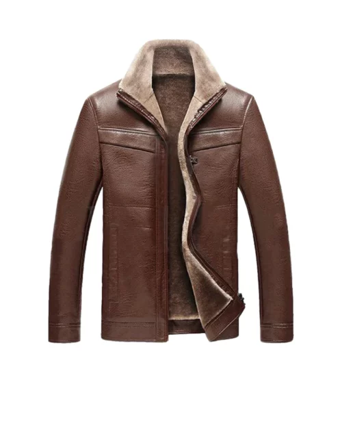 Brown Fur Leather Jacket