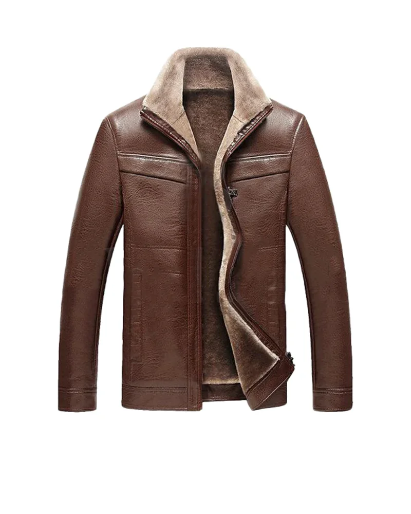 Brown Fur Leather Jacket