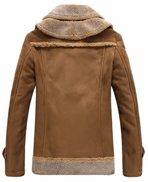 Chouyatou Mens Insulated Faux Leather Coat
