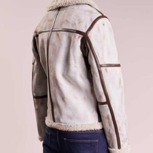 Mens Aviator Waxed White Jacket