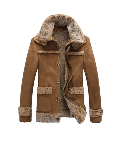 Mens Insulated Faux Leather Coat