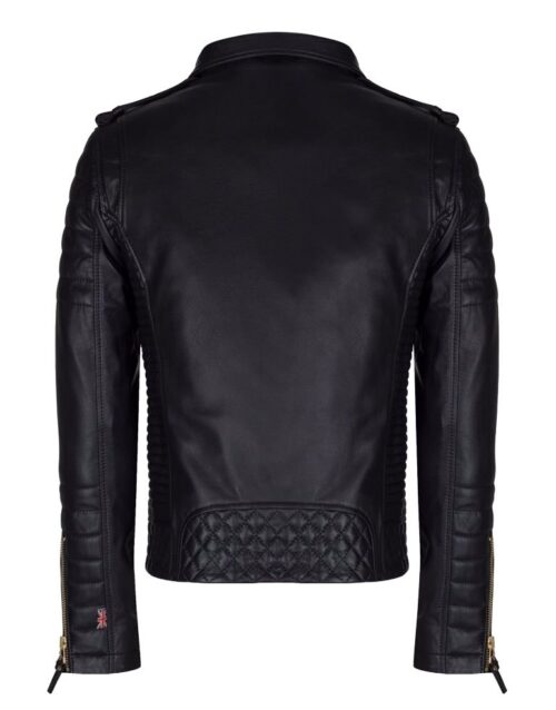 Mens Lambskin Motorcycle Black Jacket