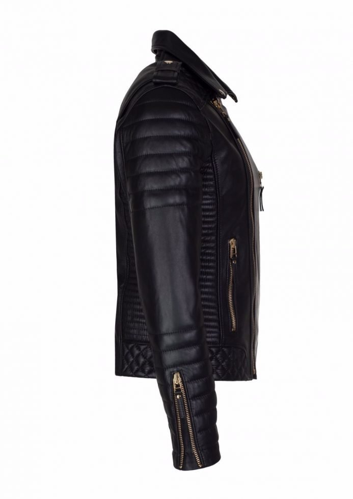 Mens Lambskin Motorcycle Stylish Black Leather Jacket