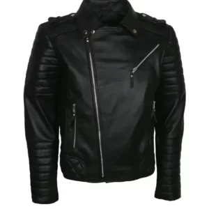 Slim Fit Biker Leather Jacket | Slim Fit Black Leather Jacket