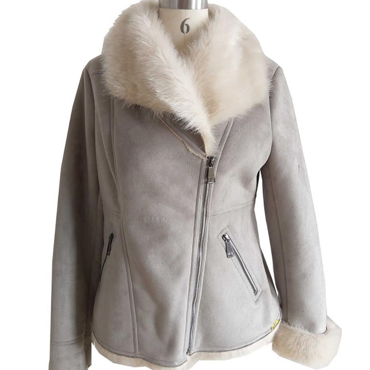 Ladies Bomber Fancy Fur Jacket