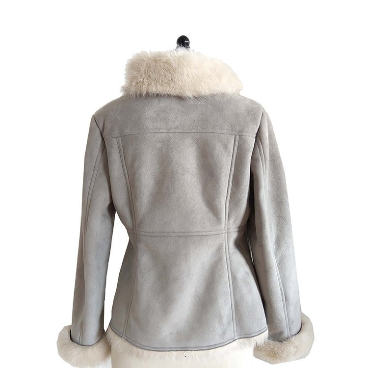 Ladies Bomber Fancy Stylish Fur Gray Jacket