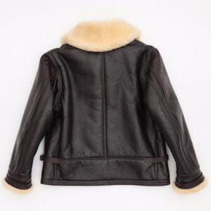 Navy M-445A Flight Shearling Black Leather Jacket