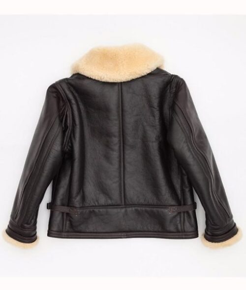 Navy M-445A Flight Shearling Black Leather Jacket