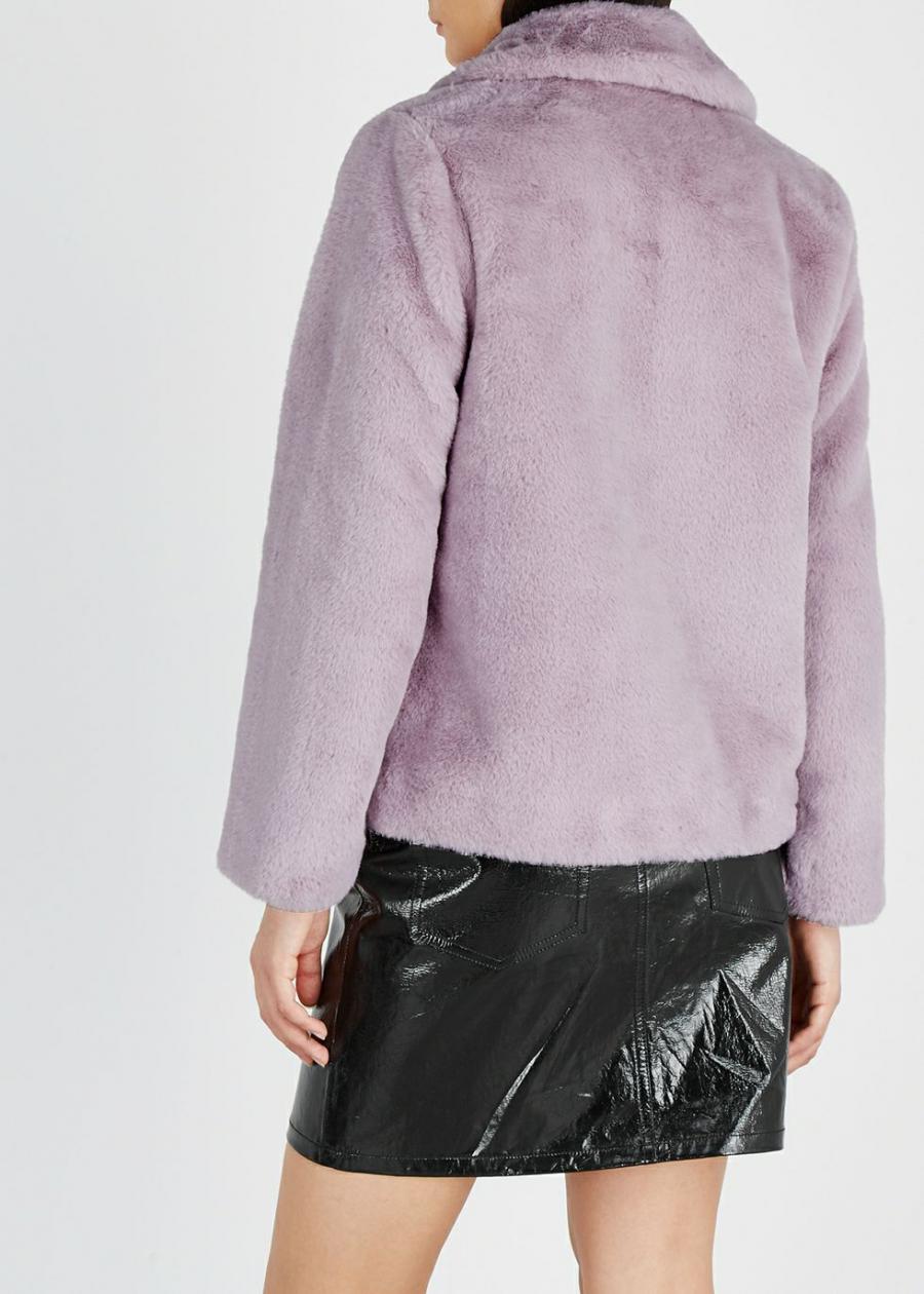 Womens Purple Fur Jacket