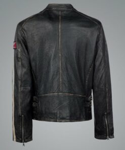 Bike Racer Distressed Leather Jacket