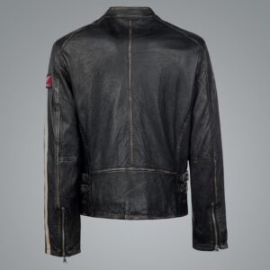 Bike Racer Distressed Leather Jacket