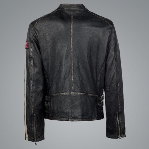 Bike Racer Distressed Leather Jacket