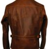 Men Brando Cafe Racer Motorcycle Leather Jacket