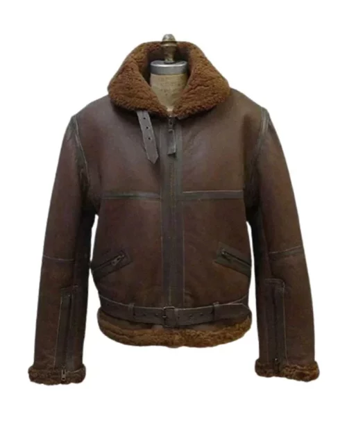 Mens B3 Aviator RAF Shearling Flight Bomber Jacket