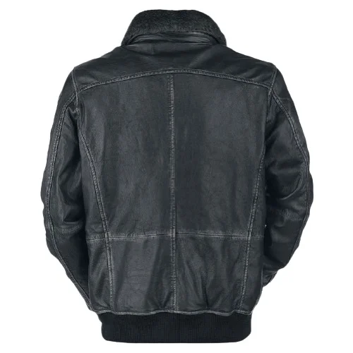 Mens Racer Black Leather Jacket
