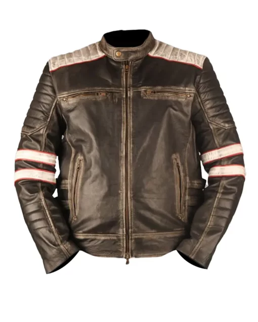 Mens Retro 2 Distressed Brown Leather Jacket