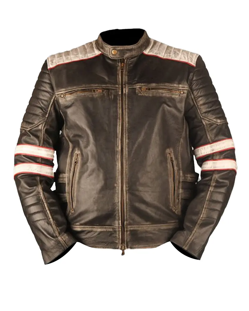 Mens Retro 2 Distressed Brown Leather Jacket | Retro Jacket