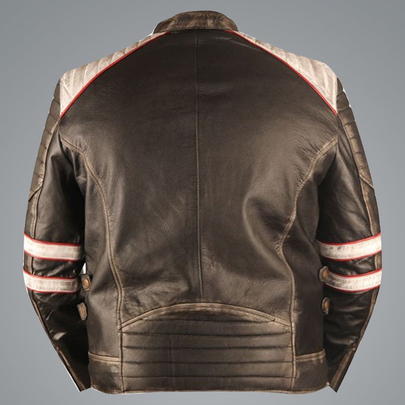 Mens Retro 2 Distressed Leather Jacket
