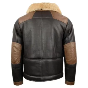 Men's F-35 Pilot Black Aviator Sheepskin Leather Jacket