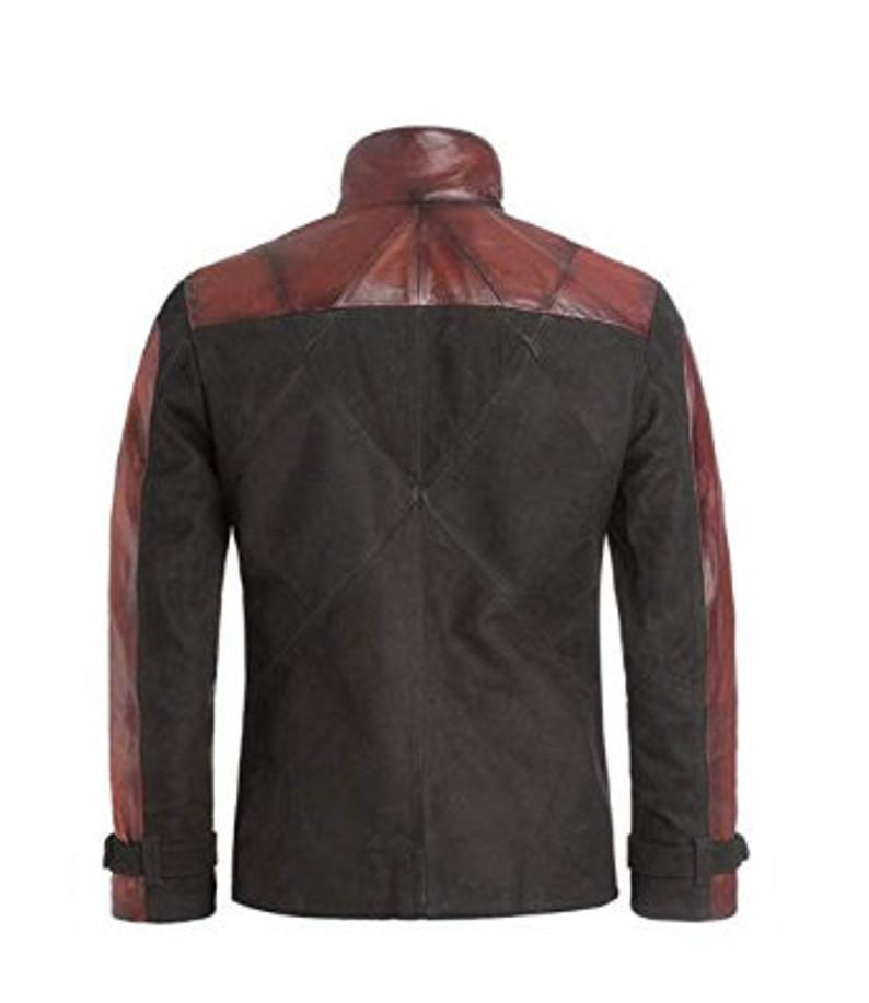 Mens Vintage Fashion Black and Red Leather Jacket