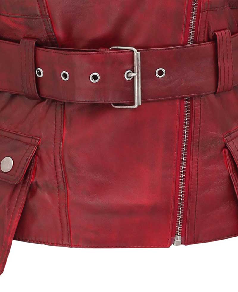 Victoria Burgundy Motorcycle Red Jacket