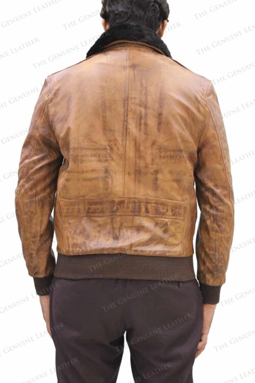 Mens Brown Bomber Leather Jacket