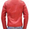 Mens Red Retro Leather Jacket