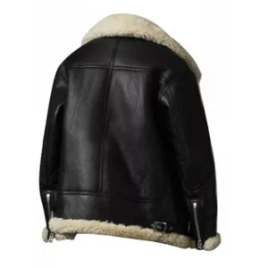 Women Aviator Ivory Shearling Jacket