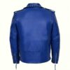 Blue Studded Motorcycle Jacket